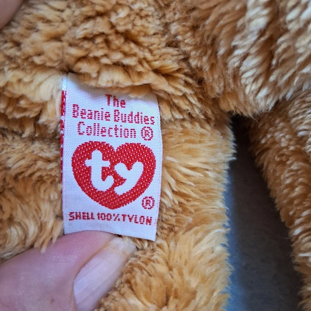 Ty Beanie Buddies Fuzz the Bear 2001 Brown Plush Stuffed Animal Toy 9636